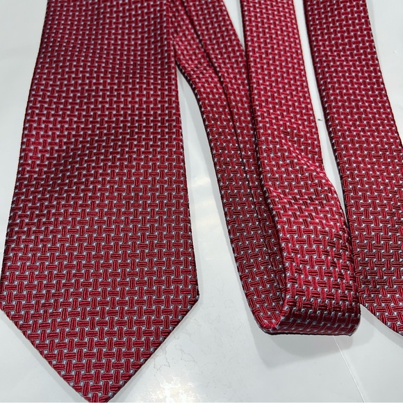 Brooks Brothers Red Blue Design Silk Neck Tie Made in USA Woven in Italy 58” Men - Picture 12 of 15